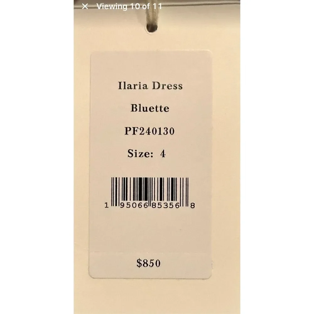 ULLA JOHNSON Ilaria Silk Dress in Bluette NWT Size 4 - Picture 10 of 11